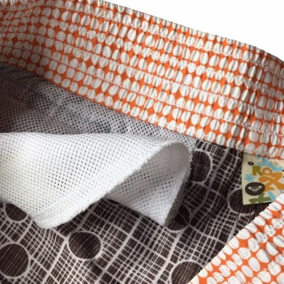 Roxy Size 11 Brown orange geometric board shorts Polyester Style L469569 - Picture 4 of 12